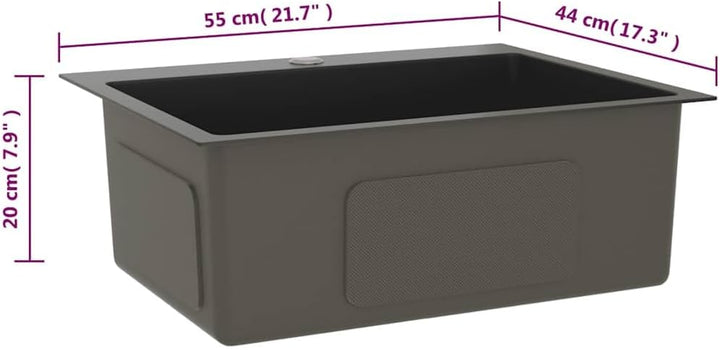 vidaXL Handgemachte Einbauspüle mit Hahnloch Wasserabfluss in X-Form Edelstahlspüle Küchenspüle Spül