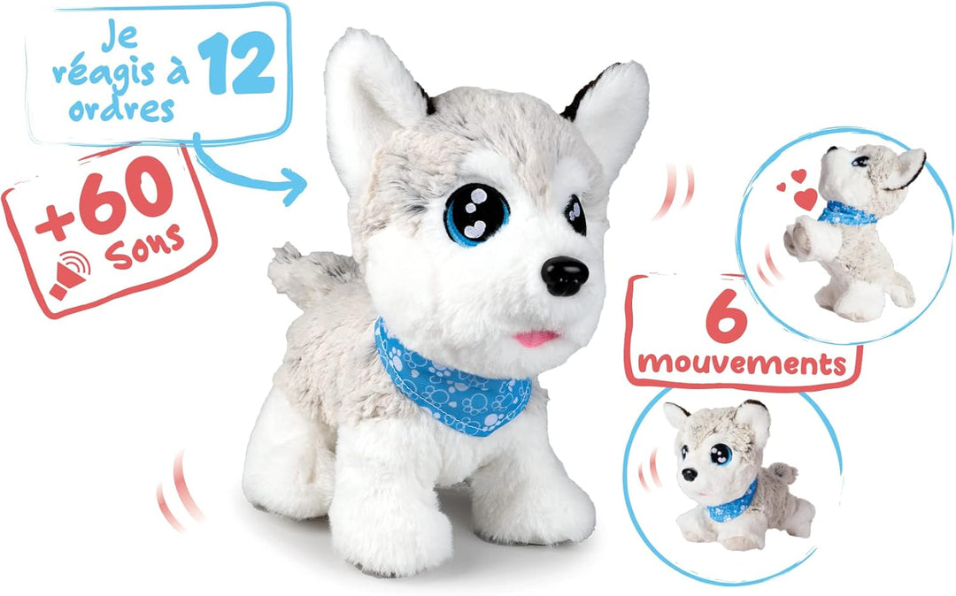 Simba - Chichi Love Husky - Interaktives Plüschtier 30 cm - 60 Töne - Batterien im Lieferumfang enth