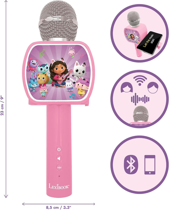 Lexibook, Gabby's Dollhouse, Bluetooth®-Mikrofon mit Stimmveränderungsfunktion, integrierter Lautspr