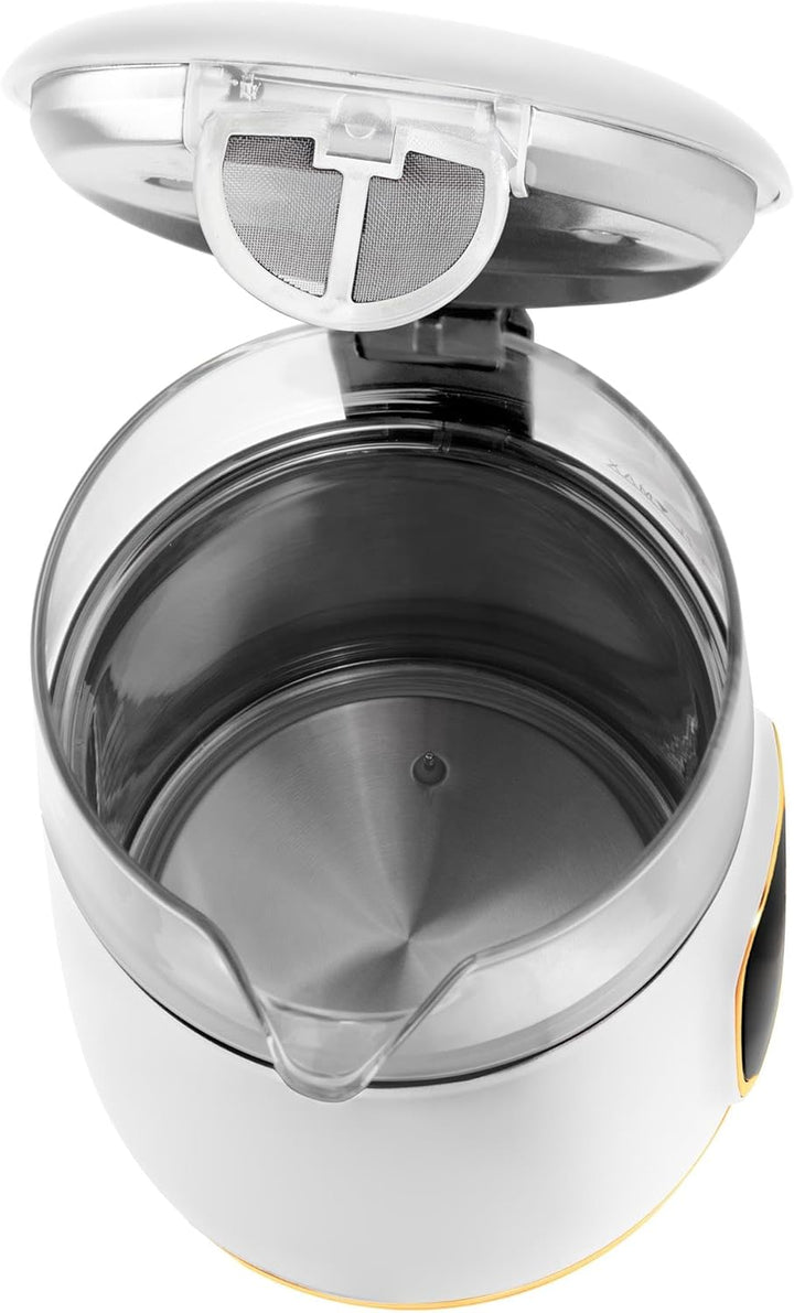 Adler Wasserkocher mit Temperatureinstellung 2200W – Wasser Kocher 1,7L mit LED-Display und Touchpan