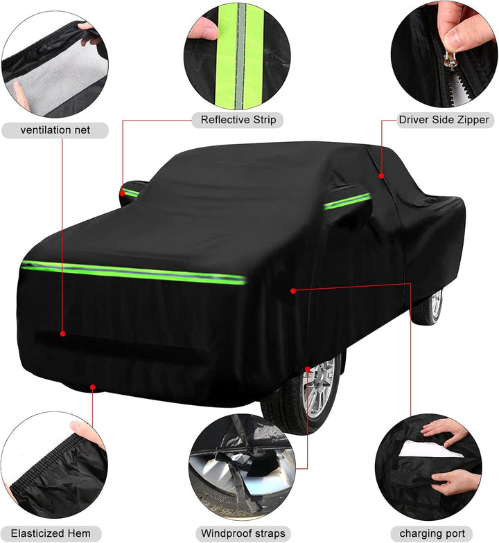Autoabdeckung Wasserdicht Ersatz für 2004-2025 Toyota Hilux Crew Cab, Vollgarage Autoplane Staubdich