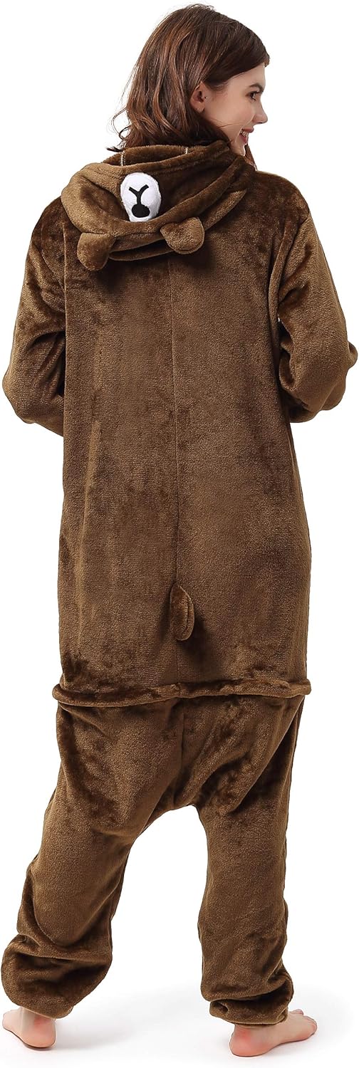 Katara 1744 (30+ Designs) Bären-Kostüm Grizzly, Unisex Onesie/ Pyjama-Qualität für Erwachsene &amp; Teen