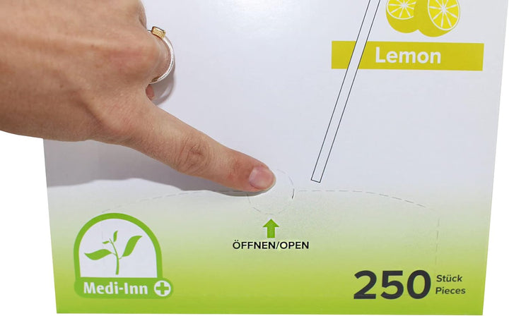 Medi-Inn Mundpflegestäbchen zuckerfrei zur Mundpflege (1 x 250 Stück, Geschmack Lemon) Lemon 250 Stü