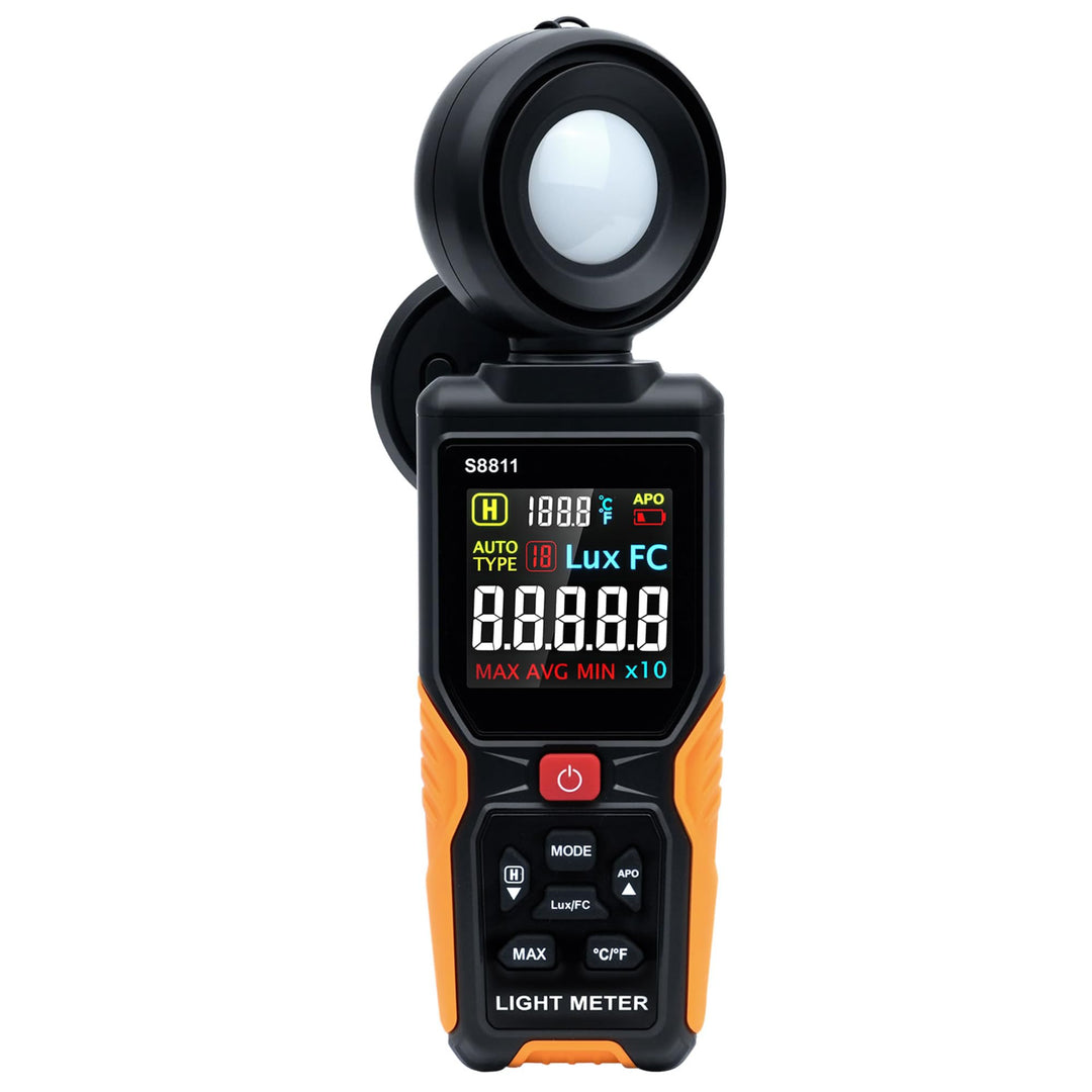 Mcbazel Digitales Luxmeter, Hochpräziser Belichtungsmesser Tragbare Photometer 200.000 Lux/FC mit 27