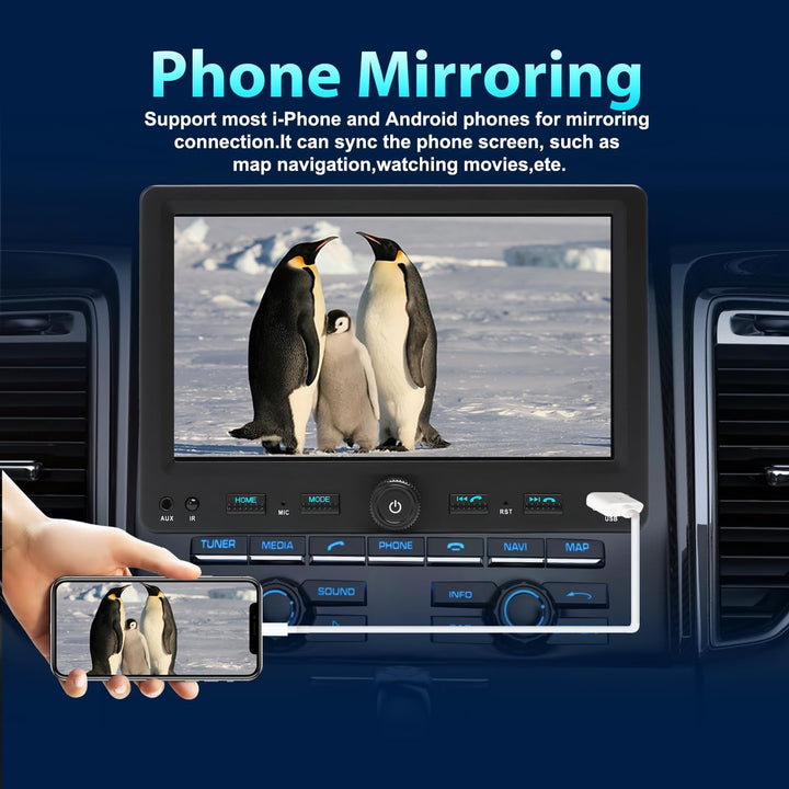 Autoradio 1Din mit 7 Zoll einstellbar Bildschirm, Kompatibel mit [Wireless] Apple CarPlay/Android Au