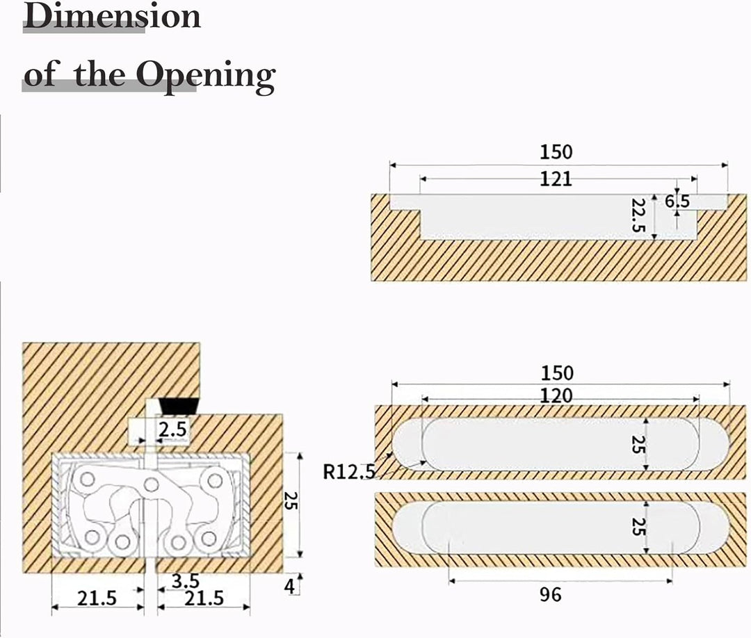 Verdeckte Türscharniere, Türscharniere einstellbar 180 Grad Öffnungswinkel 3D-Falttürscharnier mit I