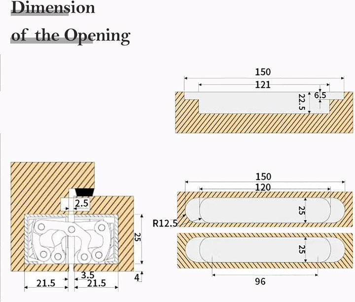 Verdeckte Türscharniere, Türscharniere einstellbar 180 Grad Öffnungswinkel 3D-Falttürscharnier mit I