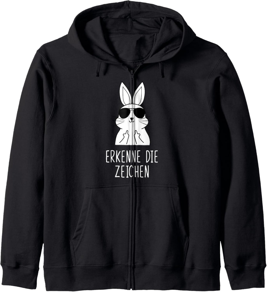 Hasen Damen Mittelfinger Erkenne die Zeichen Kapuzenjacke