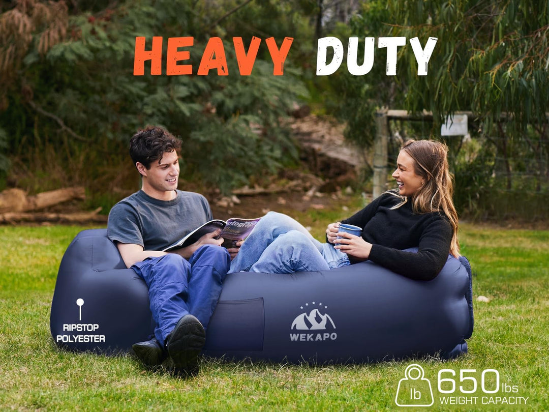 WEKAPO Aufblasbare Liege, Luft-Sofa, Hängematte, tragbar, wasserfest, Anti-Luftleck-Design, ideal fü