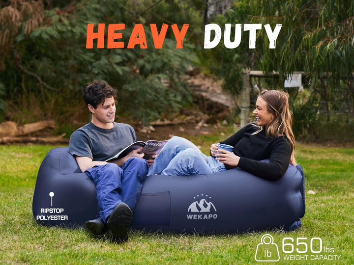 WEKAPO Aufblasbare Liege, Luft-Sofa, Hängematte, tragbar, wasserfest, Anti-Luftleck-Design, ideal fü