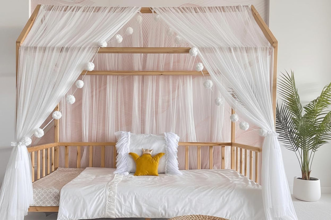 Baby Fancyroom Hausbett Himmel Betthimmel für Kinderbett Kinderzimmer Baldachin Bettvorhang Betthimm
