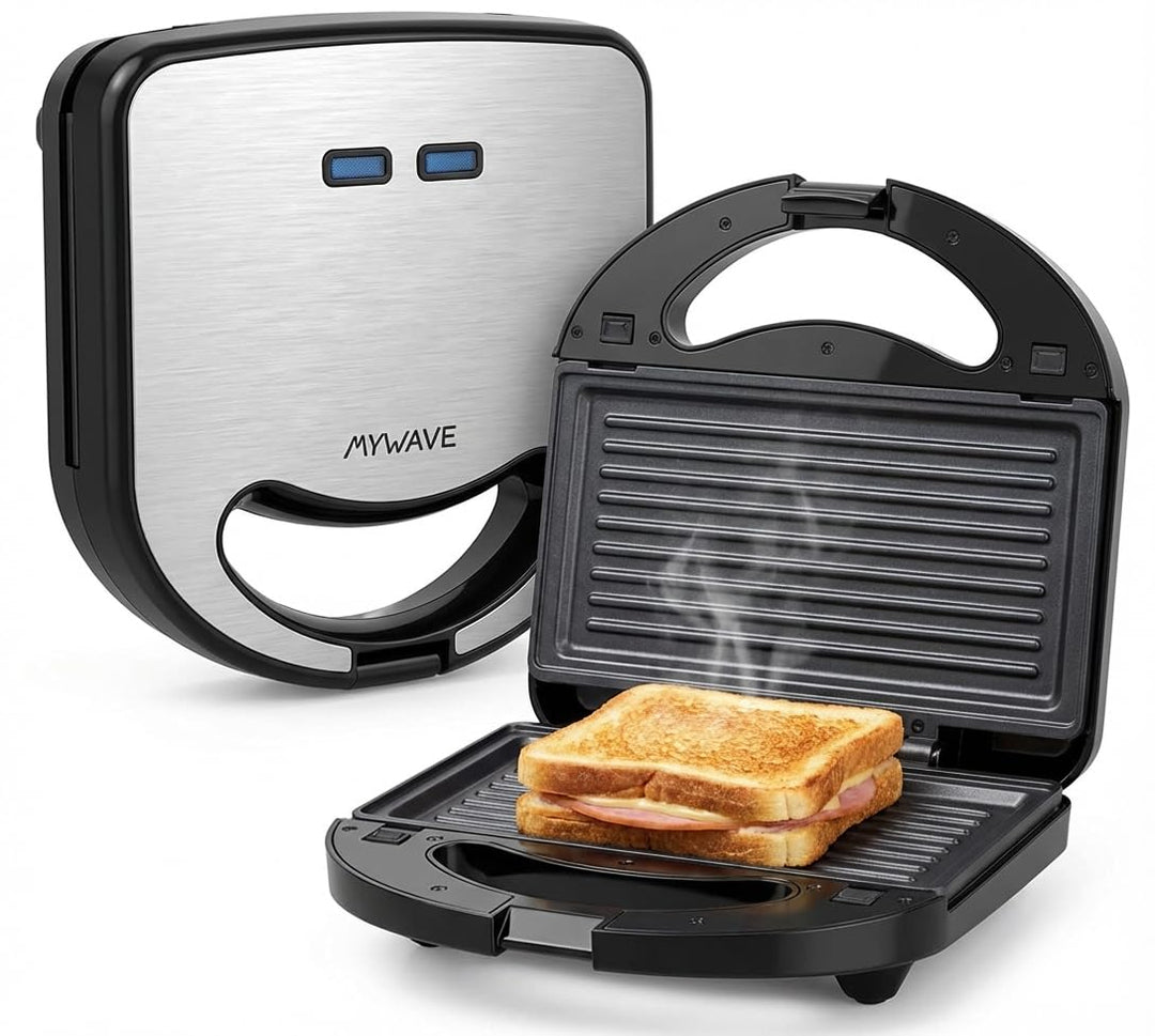 My Wave - Sandwich Maker 2 in 1 - Grill Sandwich Griddle Grillplatte - abnehmbar, Antihaftbeschichtu