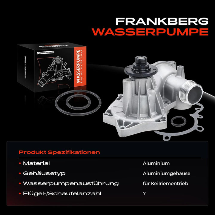 Frankberg Wasserpumpe Kühlmittelpumpe Kompatibel mit 5er E34 3.0L 4.0L 1992-1995 5er Touring E34 3.0