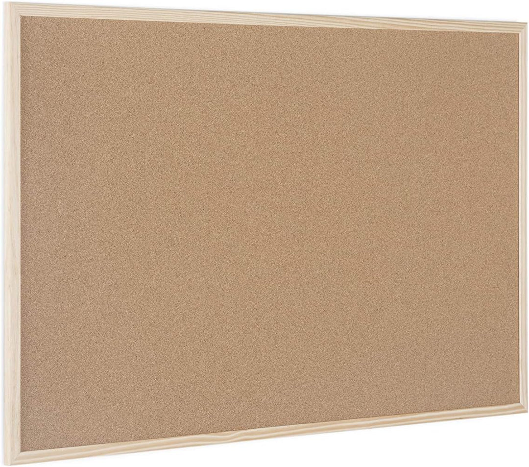 BoardsPlus Korktafel, 90 x 60 cm, Kiefer Holzrahmen, Naturkork Pinnwand, 5 Grössen wählbar, 90 x 60