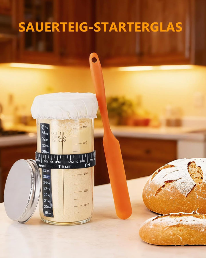 Gärkörbchen, Brotgärkorb-Set Für Sauerteig Starter Set, Gärkorb natürlichem Rattan, Sauerteig-Gärkor
