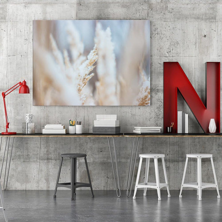 Feeby. Wandbilder - 1 Teilig- 60x80 cm - Bilder Kunstdrucke Deko Panel, GRAS, NATUR, WEIss, 60x80 cm