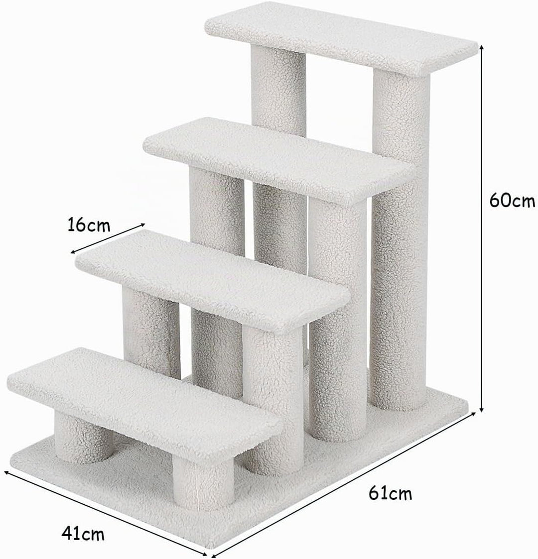 COSTWAY Tiertreppe Katzentreppe 4 Stufen, Treppe für Katze und Hunde bis 25 kg, Haustiertreppe Klein
