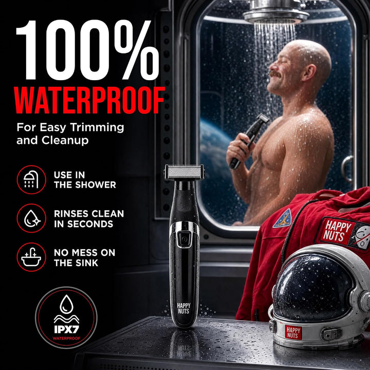 HAPPY NUTS The Ballber™ Electric Body Hair Trimmer for Men - Mens Body Groomer Kit for Privates - IP