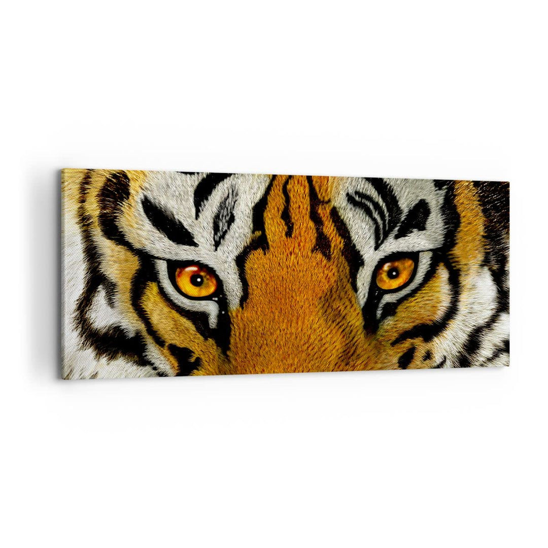 Panorama Bilder auf Leinwand 100x40cm Leinwandbild Tiger Tiere Natur Safari Gross Wanddeko Bild Schl