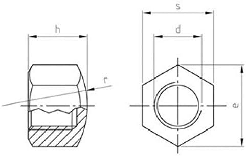 Sechskant-Hutmuttern DIN 917 A4 M 24 (VPE 10 Stk)
