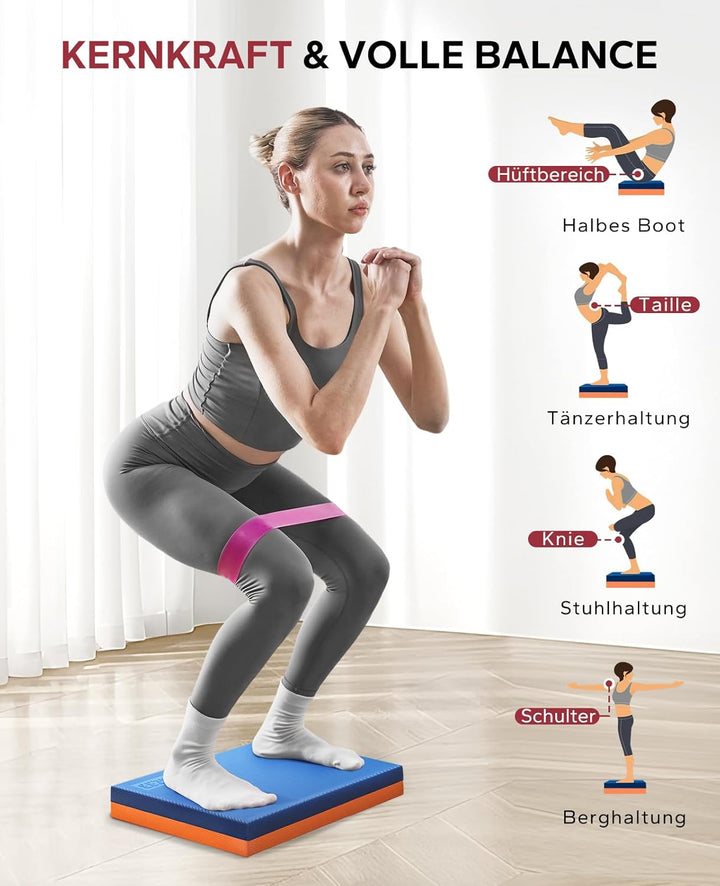 HAPBEAR Balance Pad 2er-Sets, 40x33cm rutschfest Balance-Kissen,6cm Dickes Gleichgewichtskissen für