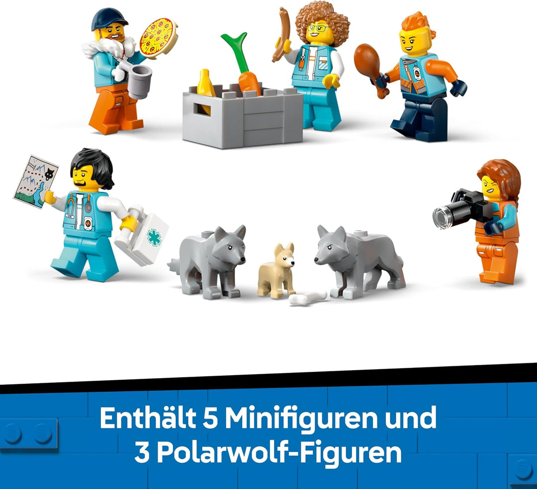 LEGO City Arktis-Truck mit Labor – BAU- und Spielset – Erkundungsfahrzeug mit Lenkung und Federung –