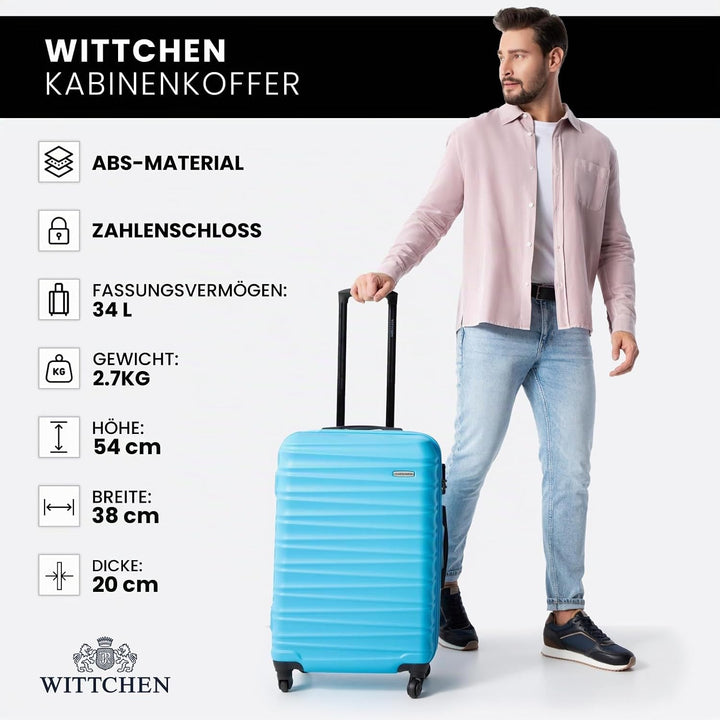 WITTCHEN Reisekoffer Handgepäck Kabinengepäck Rollkoffer Kabinenkoffer Kleiner Koffer Trolley Hartsc