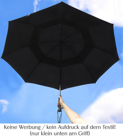 Sternenfunke XXXL Regenschirm gross 2 Personen Ø150 cm auch als grosser Golf Regenschirm schwarz stu