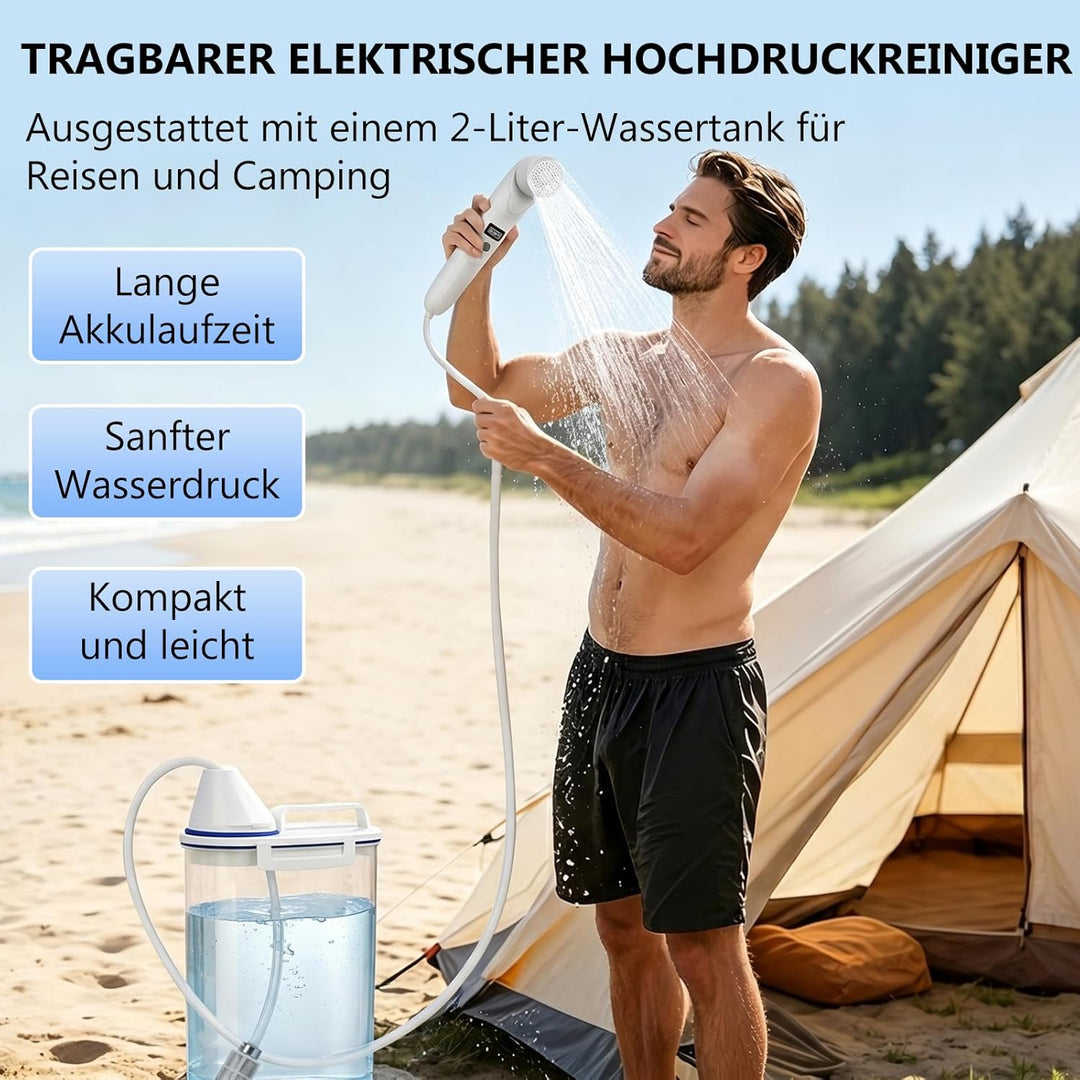 Tragbares Bidet Elektrisch Camping Dusche Mit 2l Wassertank, Wiederaufladbares Reise Bidet Handbraus