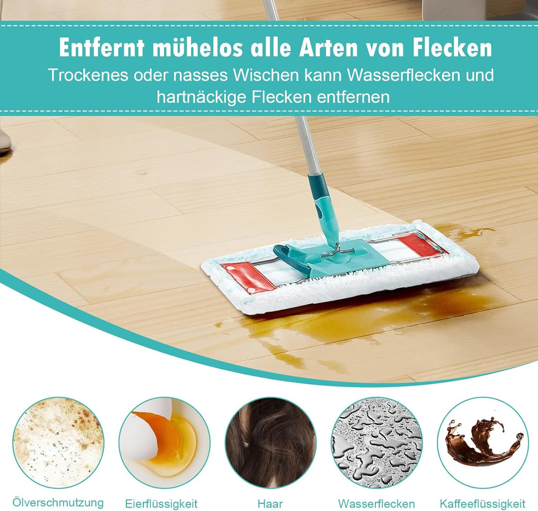 6 Stück Wischbezug für Leifheit Profi XL Micro Duo / Profi XL Cotton Plus, Mikrofaser Ersatzbezug fü