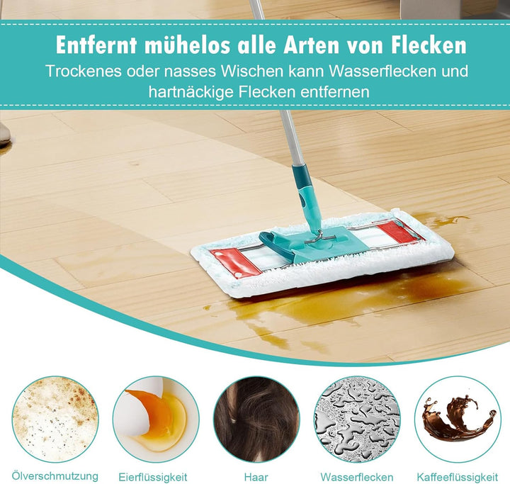 6 Stück Wischbezug für Leifheit Profi XL Micro Duo / Profi XL Cotton Plus, Mikrofaser Ersatzbezug fü