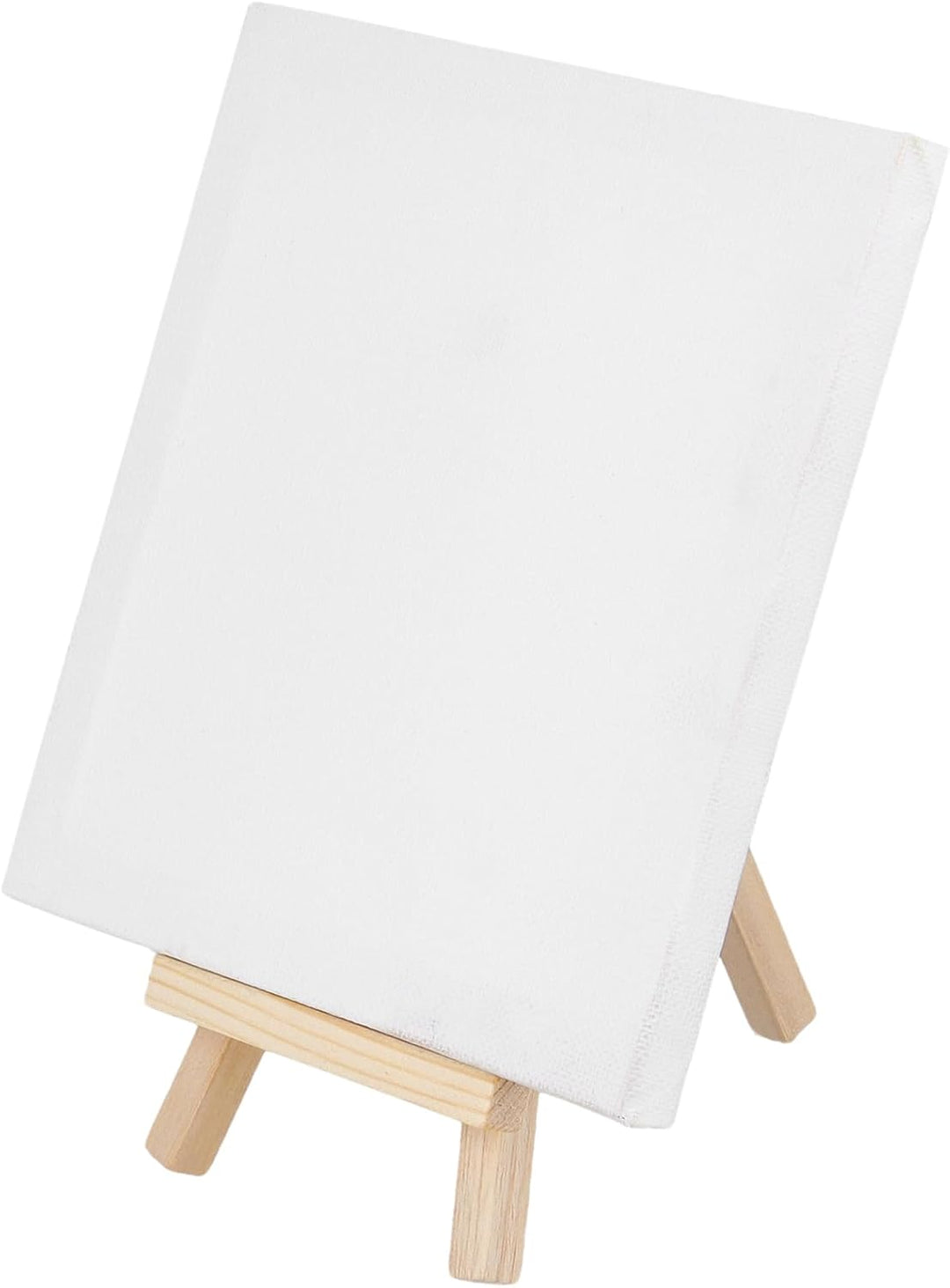24 Stück Mini Leinwand Set, 15x15cm Kleine Leinwand mit Staffelei Holz 8x15cm, 12 Pinsel und 5 Misch