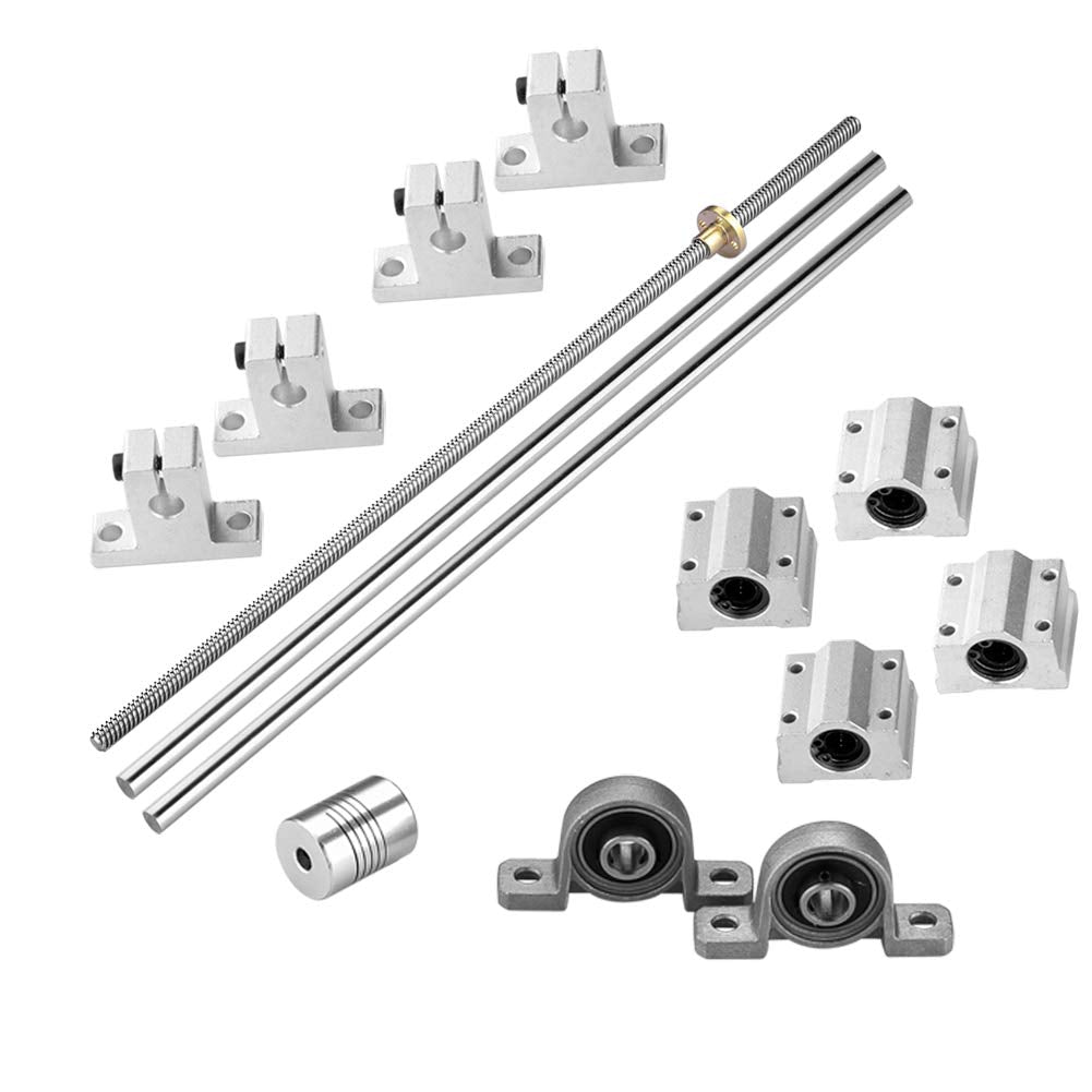 S SIENOC 600mm T8 Leitspindel+CopperMutter+VertikallagerLager+Kupplung + Φ8mm Linearführung+V-Halter