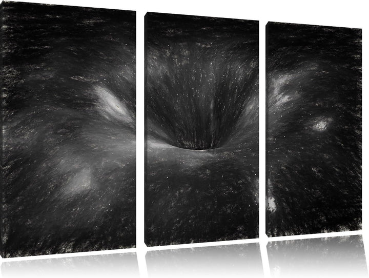Pixxprint Schwarzes Loch im Weltall Kunst als Leinwandbild/Grösse: 3 Teilig (120x80) cm/Wandbild/Kun