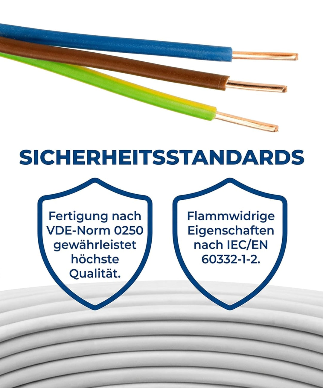 JÄGER 50 m NYM-J Mantelleitung, Installationskabel 3 x 1,5 mm², VDE zertifiziert, Kupferleitung für