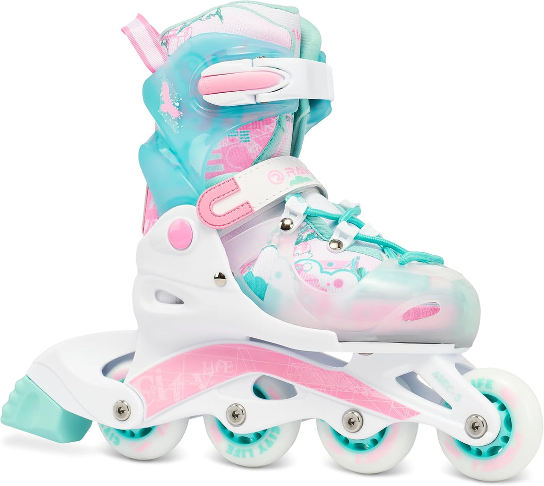 Raven Princess 3in1 Inline Skates Triskates Rollschuhe Inliner für Kinder Mädchen verstellbar 34-37