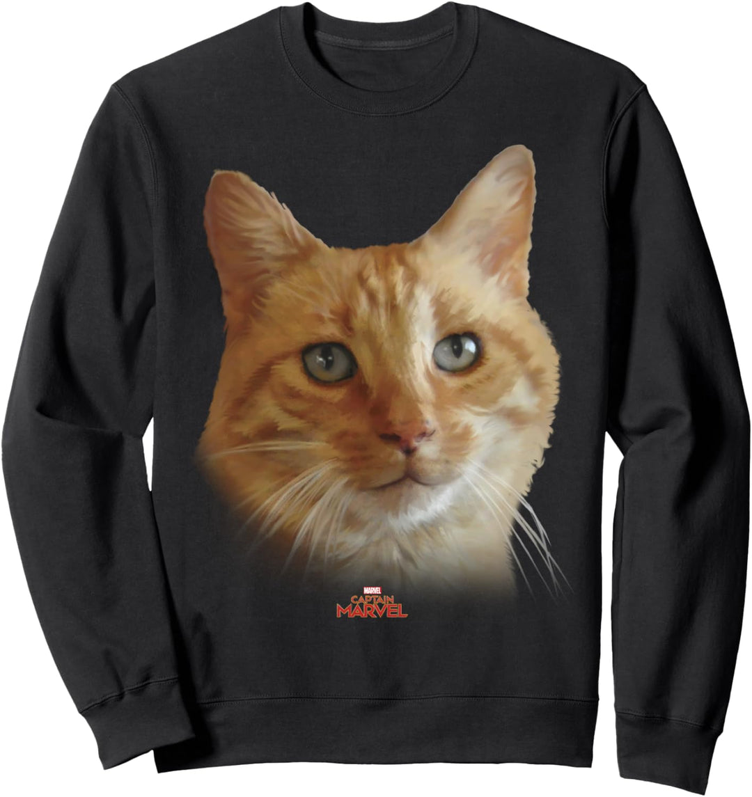 Marvel Captain Marvel Goose Cat Face Portrait Sweatshirt