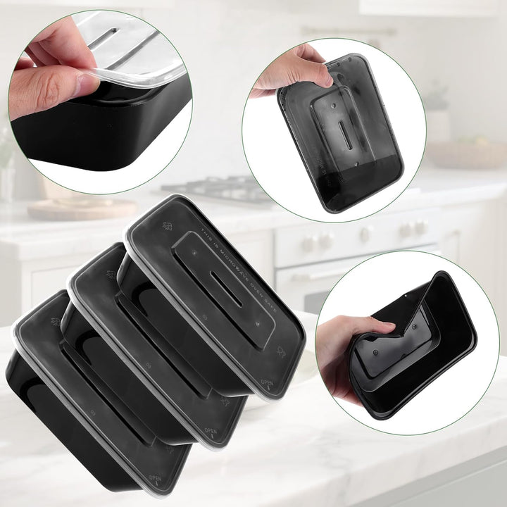 CYEER 100 Stück Meal Prep Boxen 750ml mit Deckel, Auslaufsichere Frischhaltebehälter für Vorkochen &