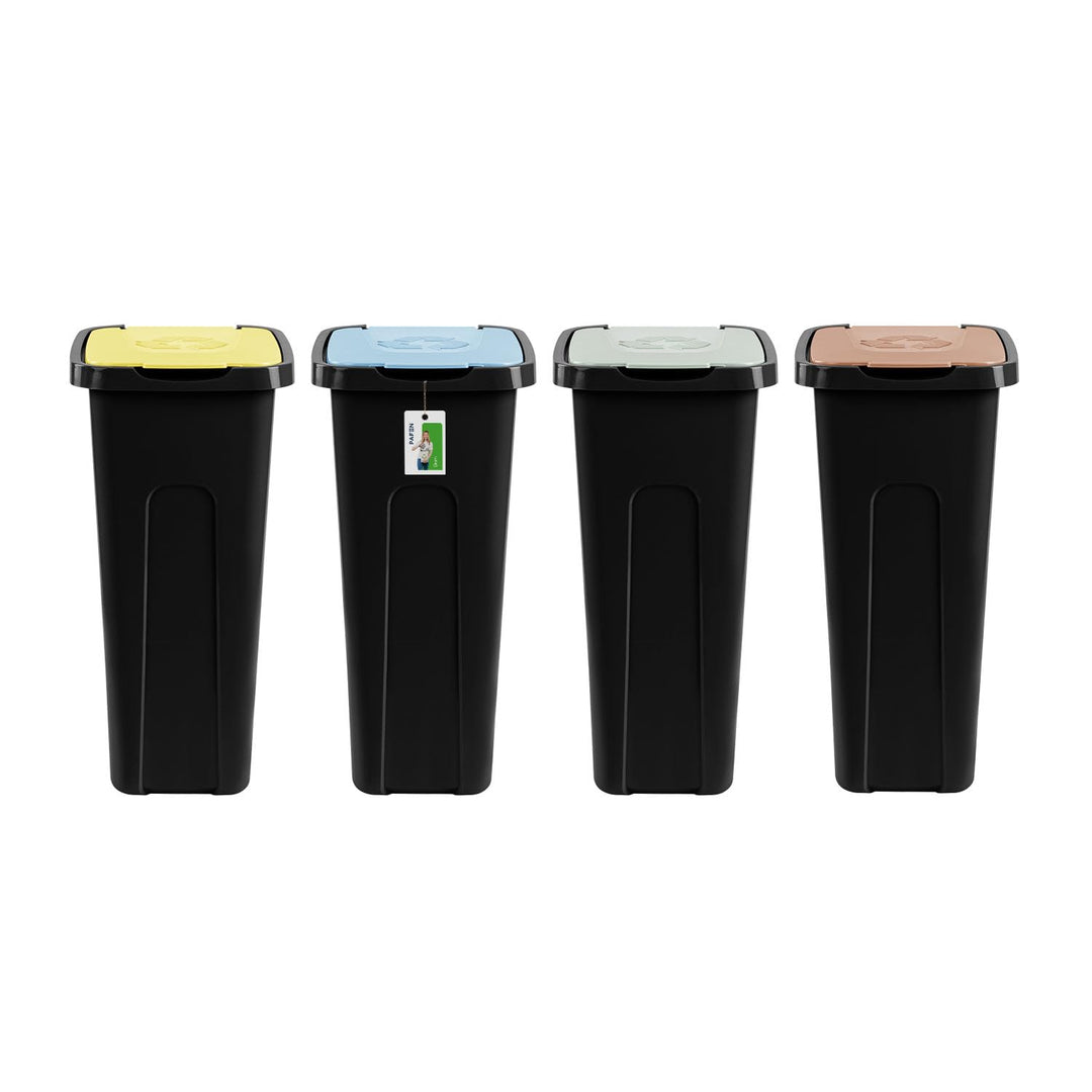 PAFEN Grosser Mülleimer 30l mit Deckel – 4er Set Abfallbehälter 550 x 275 x 370mm - Abfalleimer für