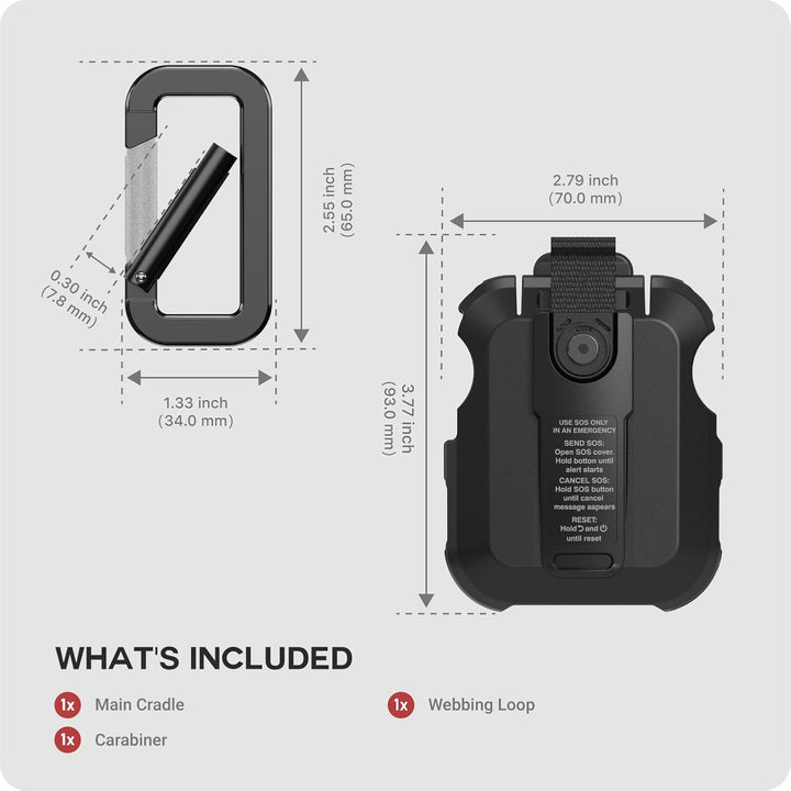TUSITA Spine Cradle Halterung Kompatibel mit Garmin inReach Messenger Plus Satelliten Kommunikator -