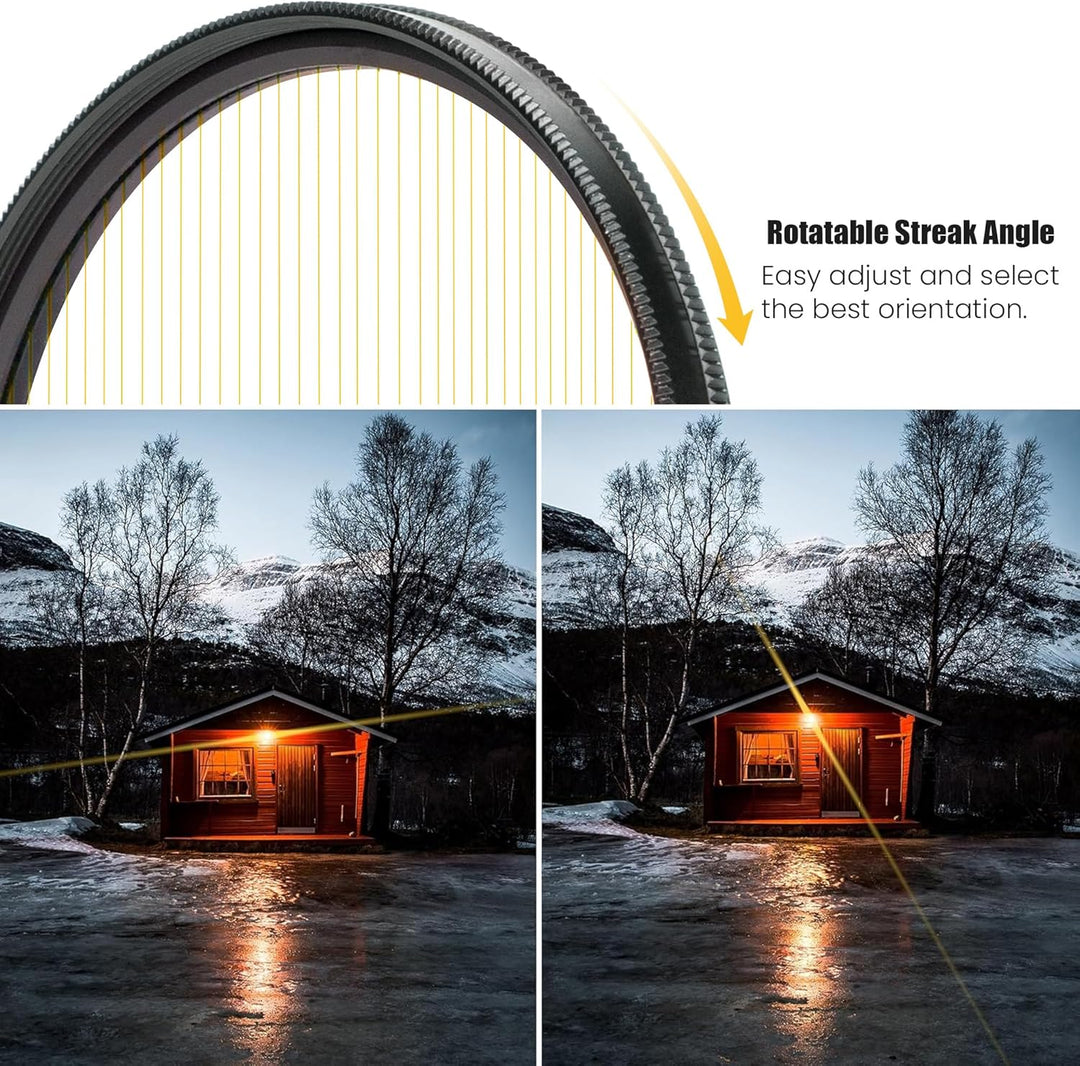 Walking Way 58MM Gold Streak Anamorphic Filter Variable, Gold Anamorphe Effektfilter Fotografie mit