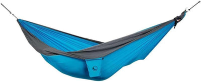 Fair Trade & handgemachte Original-1-2-Personen-Leicht-Hängematte Aqua/DUNKELGRAU für Reisen, Campin