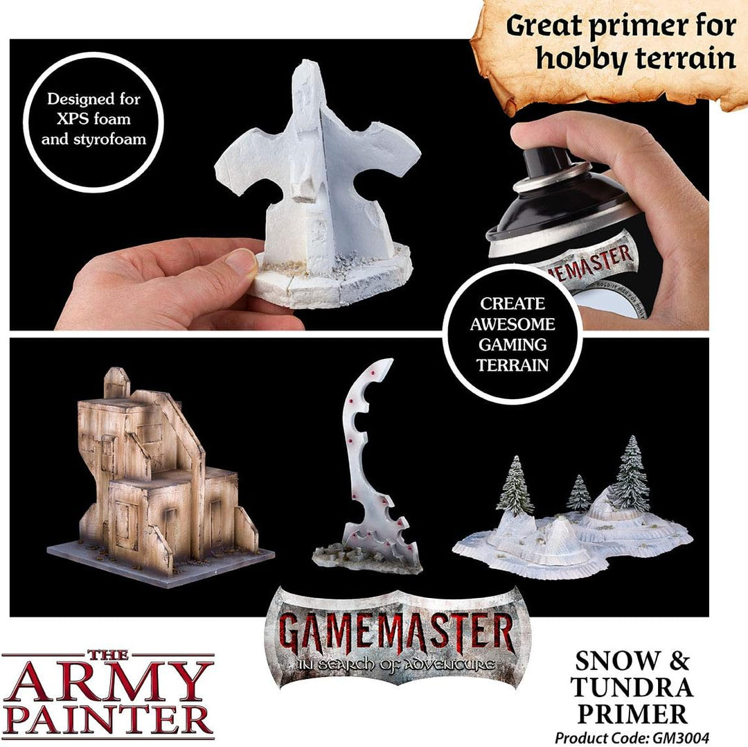 The Army Painter Gamemaster Snow &amp; Tundra Terrain Primer, 300 ml Acryl-Sprüh Farbgrundierung für Tab