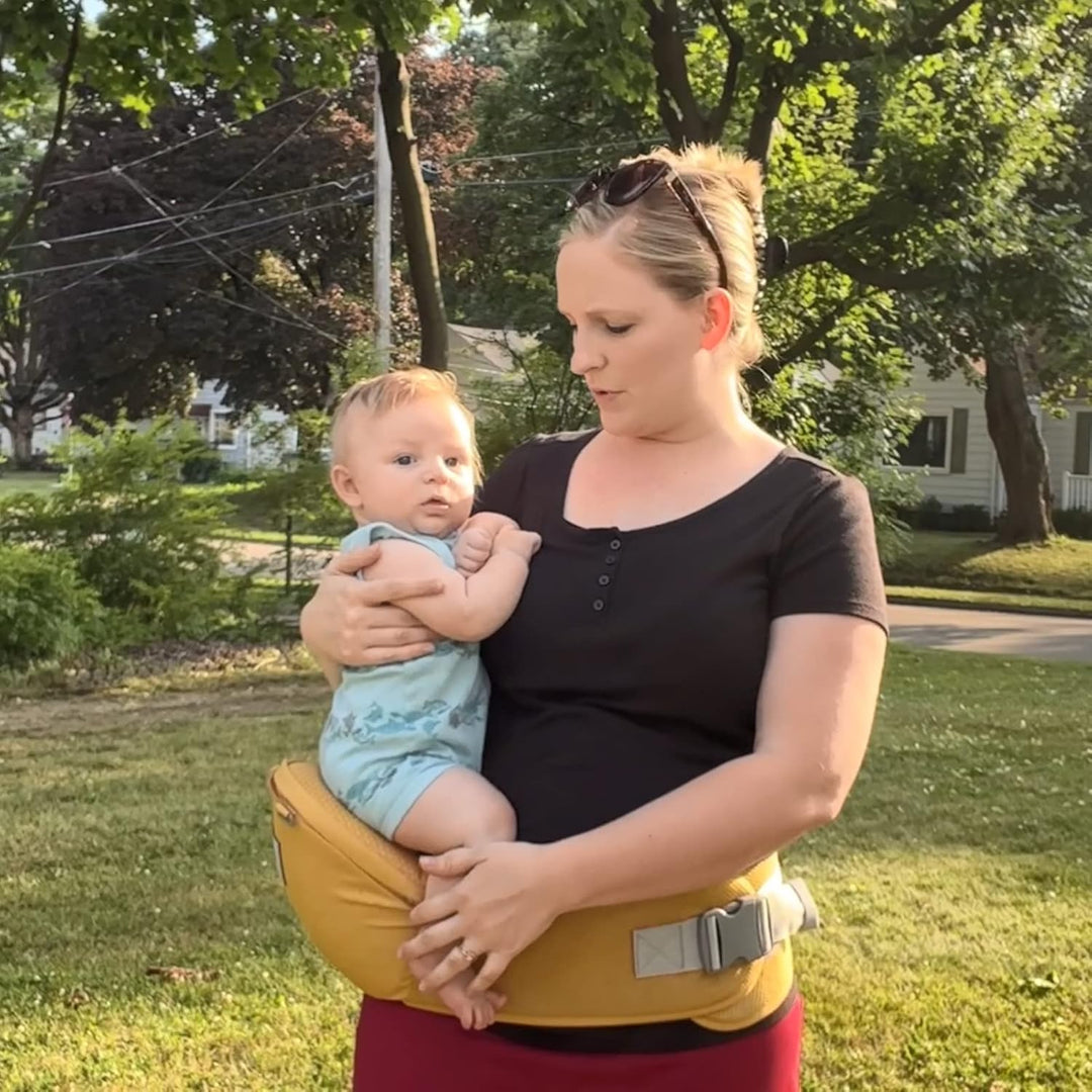 Bebamour Babytrage, ergonomisch, mit Hüftsitz, reine Baumwolle, leicht und atmungsaktiv, mehrere Pos