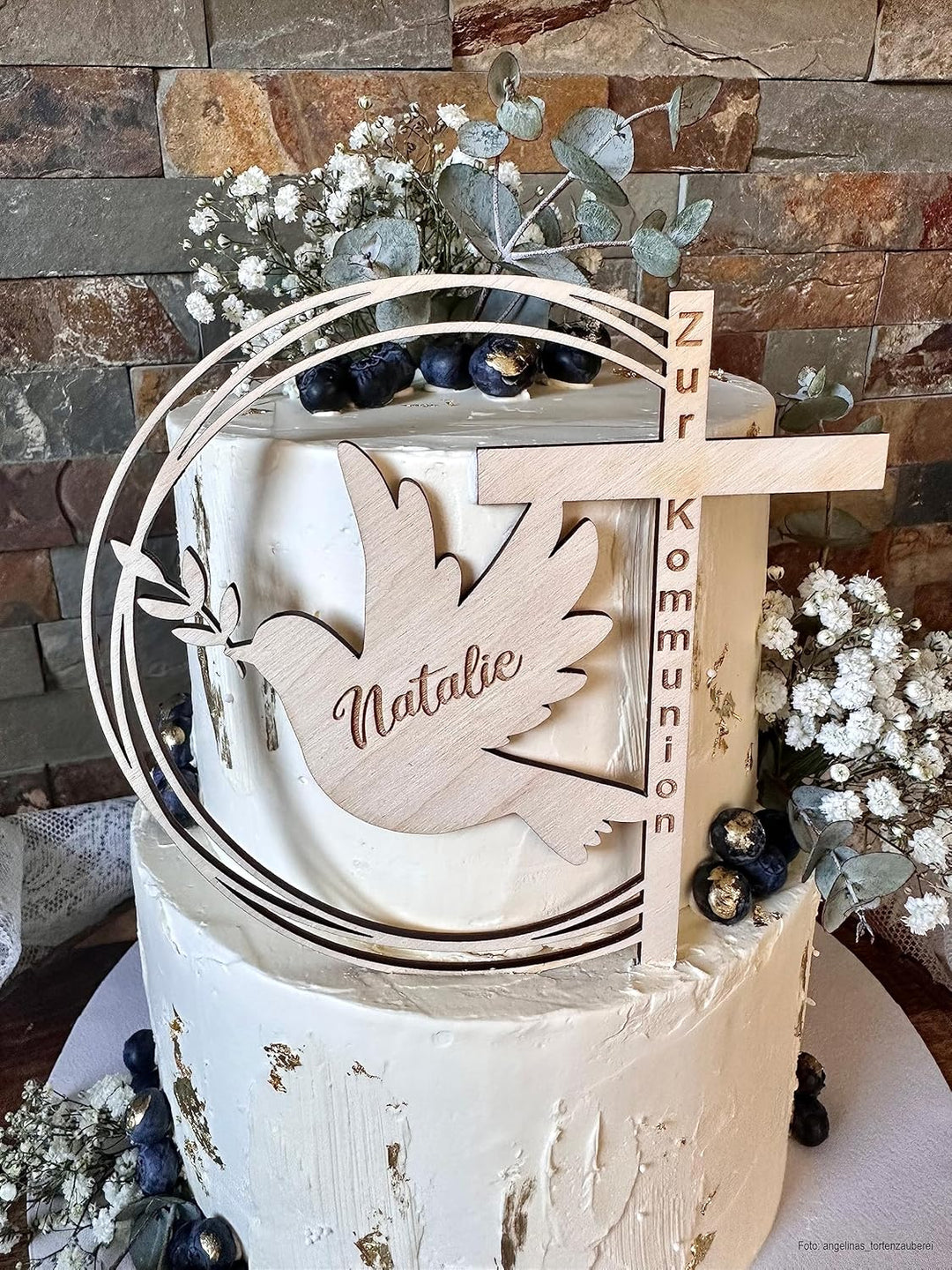 Cake Topper Taufe Gold; Kommunion; Konfirmation; Tortentopper; Glaube; Kuchentopper; Kuchen Topper;