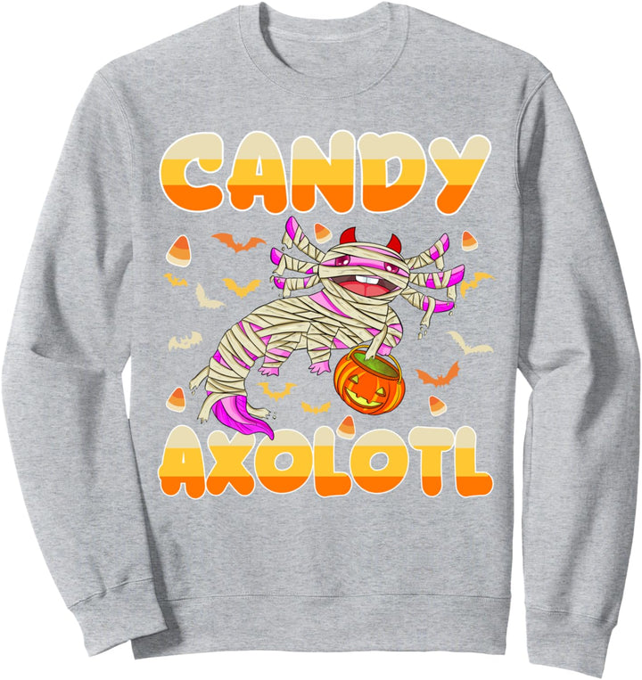 Axolotl Halloween Candy Mais Mama Kürbis lustig Jungen Mädchen Sweatshirt