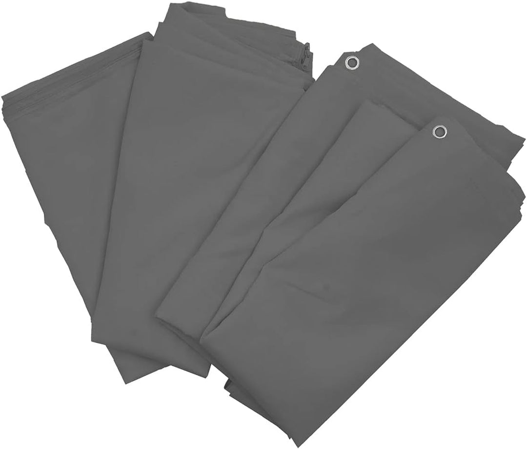 Mendler 4er-Set Seitenwand für Pergola Cadiz-AM, Polyester - grau | Ersatzseitenwand Pavillon, 4x3m,