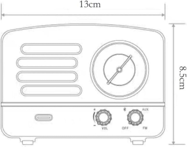 Vintage Holz-Radio mit Bluetooth, AM/FM/SW, MP3-Player, USB/SD-Kartenslot, Akku, Retro-Design