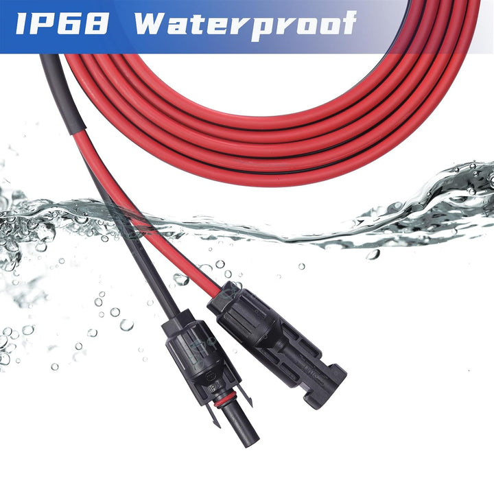 Solarkabel - Zwillingsdraht Solar-Verlängerungskabel, 10AWG, 10 Fuss (3 Meter) 6mm², Kupferlitze mit