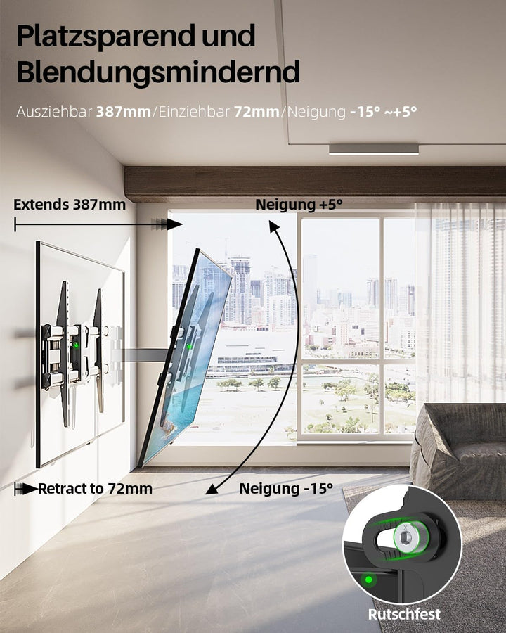 USX-MOUNT TV Wandhalterung Schwenkbar Neigbar für 42-82 Zoll LED, LCD TV, Fernseher Wandhalterung Ma